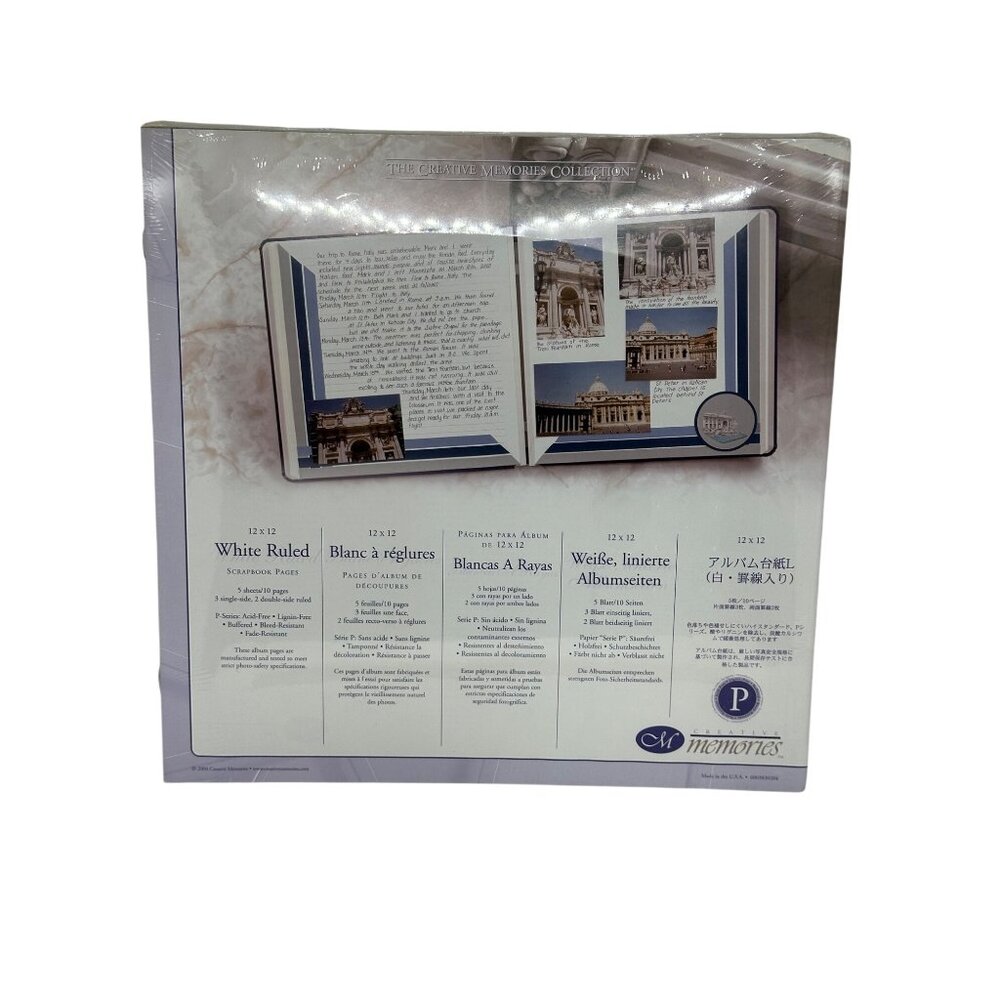 Creative Memories‎ White Ruled Refill Pages & Protectors 5 Sheets / 10 Pages NEW